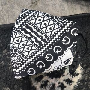 Geometric Black and White Face Mask